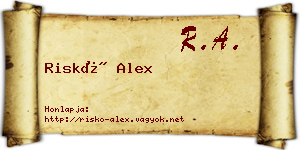 Riskó Alex névjegykártya
