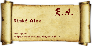 Riskó Alex névjegykártya
